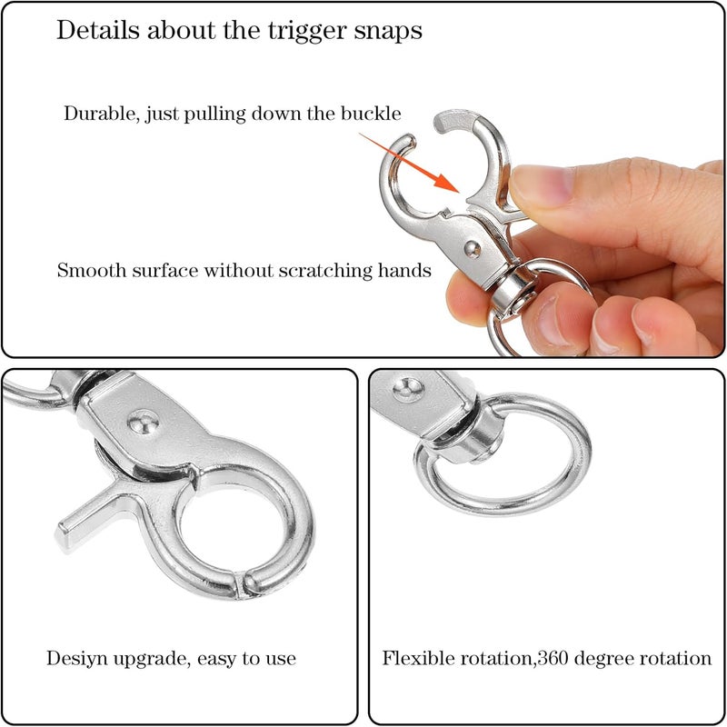 Lemecima 36PCS Trigger Snap Hooks 2.32'' x 0.82'' Heavy Duty Swivel Snap Hooks Metal Clasps Lanyard Clips Durable Trigger Snaps for Pet Cage Key Chains Dog Leash - Image 4